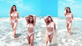 Hot🔥Model Tia atharwa sizzling shoot at beach||Sexy Bikini👙 model beach modelling#bikinibabes#short