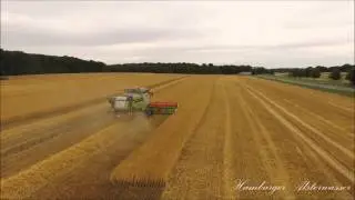 From the air the Claas Lexion 770 TT filmed during Harvesting 2015 full HD No Cut