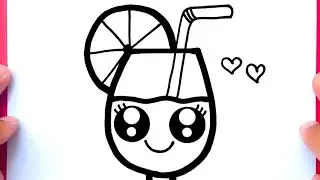 HOW TO DRAW A CUTE DRINK, COCKTAIL, DRAW CUTE THINGS