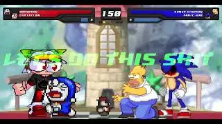 Mugen Request - Doraemon & Chri$7i@n VS Homer Simpson & Sonic.EXE