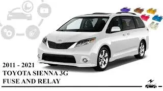 Fuse box diagram Toyota Sienna 2011 - 2021 with assignment and location