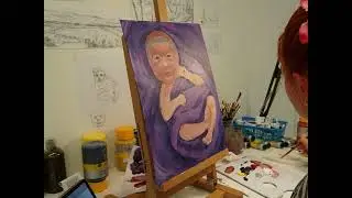 Рисую малыша акрилом