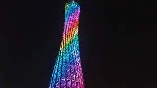 GuangZhou Tower Bubble Tram Колесо Обозрения на Телебашне.