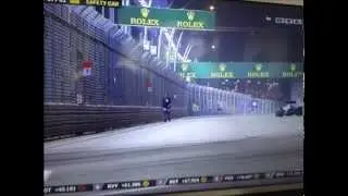 F1 2015 Singapore GP Race The Man Walking On Track