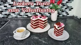 Leckere Torte zum Valentinstag.
