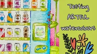 Testing Artful watercolour supplies | painting a frog vending machine