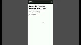Use If Else To Create Greeting Messages On Time 