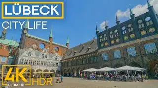 (4K HDR) Relaxing City Life of Lübeck City and its Outskirts - Exploring Cities of Germany