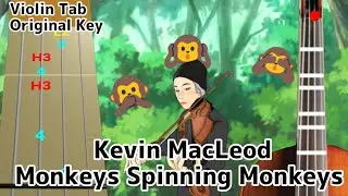 Kevin MacLeod - Monkeys Spinning Monkeys (Play Along Violin Tab Tutorial)