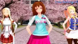【MMD OC X Fairy Tail X SAO】Akemi, Lucy et Asuna - Sweet but psycho