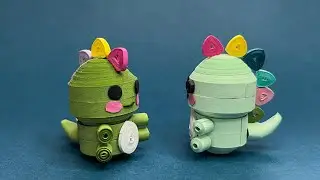 DIY Handmade quilling paper animal, cute dinosaur 🦖