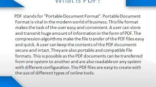 Various Advantages of PDF File Formats