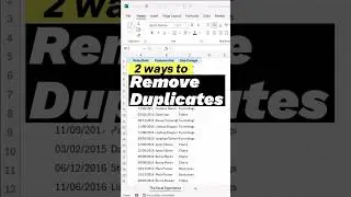 2 ways to remove Duplicates in Excel.. 