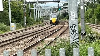 Great Western Railway and Elizabeth Line Trains at Burnham on July 1st 2023
