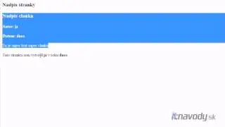 XHTML CSS - 26. lekcia - CSS selectory - rodič - potomok