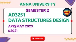 AD3251 Data Structures Design Apr/May 2023