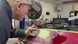 2024 Rapid Red Mustang GT fender spot repair . Part 1