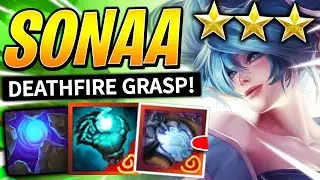 DEATHFIRE GRASP SONA 3 BURNS EVERYONE!! I Teamfight Tactics I TFT Best Comps Guide