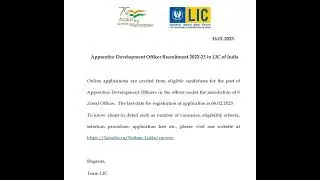 LIC Ado notification out | 2023 #licado