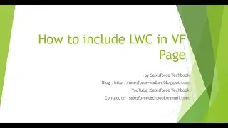 Lightning Web Component-25(Include LWC in VF Page)
