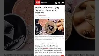 Bursa Pertukaran #cryptocurrency Yang Legal di Indonesia