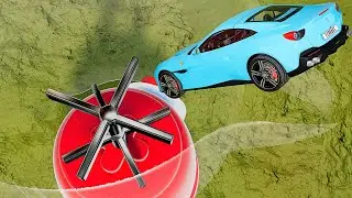 Expensive Cars Falling Into Giant Blender - BeamNG.drive
