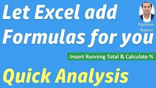 How to Add Running Total in Excel  |  Quick Analysis Tool