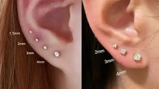 Small size silver  Ear tops design | Small size Silver Nose pin design