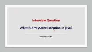 What is ArrayStoreException in java ?