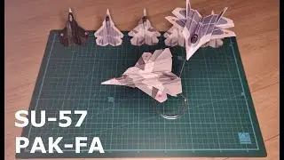Origami Jet Fighter SU-57 PAK FA ПАК ФА (Т-50) - Tutorial