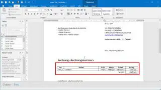 Rechnung-Kleinunternehmer anhand von Word- und Excel-Vorlage mit Edi als PDF erstellen.