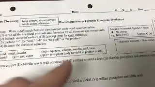 Word Equations to Formula Equations