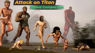 Attack on Titan Speed Comparison | Speed and Size Comparison in 3D