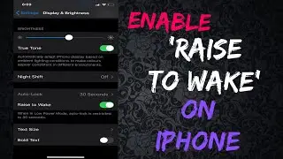 Enable 'Raise to Wake' on iPhone | iOS 13.4.1