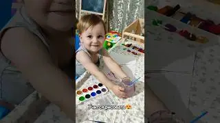 Учится рисовать красками😍Подписывайся ❤ 