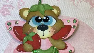 SVG Paper Piecing Process on Strawberry Fairy Bear / KaDoodle Bug Designs