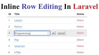 How to inline row editing in Laravel