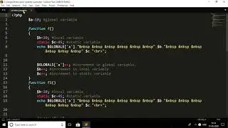 Differentiate between Global, Local and Static variables in php