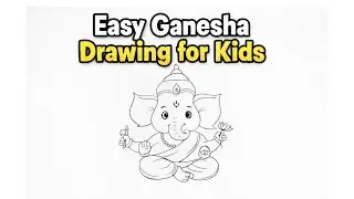 Easy Ganesha drawing for kids/Gananayakaya song/devotional song of Lord Ganesha