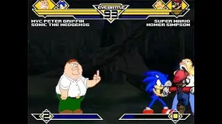 SK MUGEN - MvC Peter Griffin & Sonic the Hedgehog vs Super Mario & Homer Simpson + Extra
