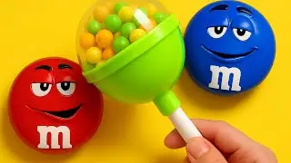 M&M’s Candy Surprise! Colorful Lollipop Unboxing ASMR