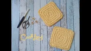 Ровный квадрат узором галочки из трикотажной пряжи (мастер-класс)