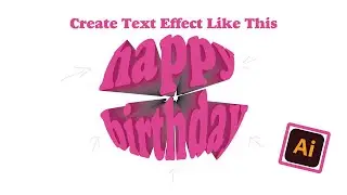 How To Create 3D Text Effect In Adobe Illustrator | Envelope Distort Function | HINDI
