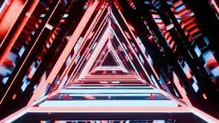 10 Hours Neon Triangle Tunnel 🔺 | Silent Geometric Visual | No Sound | 4K UHD