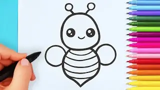 How to draw a bee easy | Drawing and coloring bee