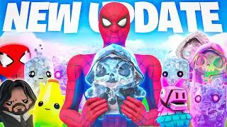 🔴*NEW* FORTNITE UPDATE! NEW SPRITES AND SPIDERMAN SKINS! (LIVE)