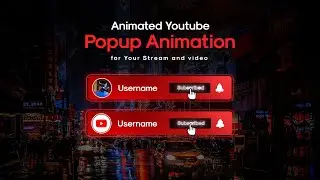 YouTube Popup Animation for Streamers // Social Media Lower Thirds // Twitch Social Media Widget
