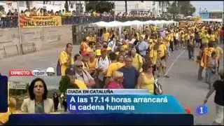 Cadena humana en Cataluña a favor de la independencia | Via Catalana Diada de Catalunya 2013