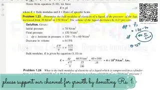 FLUID MECHANICS || R.K BANSAL|| CHAPTER 1 || Properties of Fluids || Example 1.23