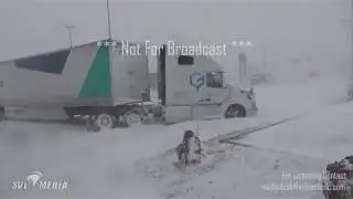 Jamestown, ND - BLIZZARD, Semis Stuck Being Towed, Last Second Shoppers - Oct 11th 2019